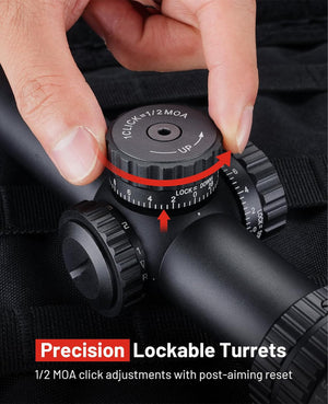 EZshoot 1-4x24 LPVO Rifle Scope, Second Focal Plane with Dual Illuminated BDC Reticle