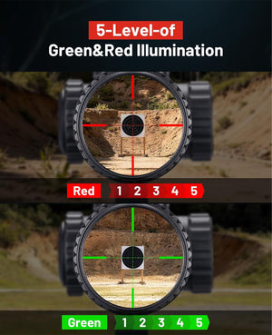 EZshoot 1-4x24 LPVO Rifle Scope, Second Focal Plane with Dual Illuminated BDC Reticle