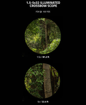 EZshoot 1.5-5x32 Illuminated Crossbow Scope - Best Scope for Shooting