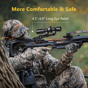 EZshoot Hunting Crossbow with 4.3"-4.9" Long Eye Relief is more Comfortable and Safe