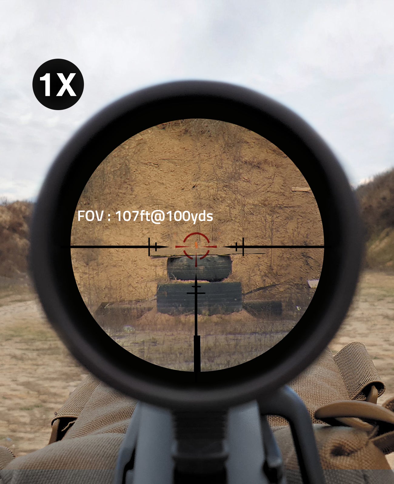 1X Magnification Rifle Scope