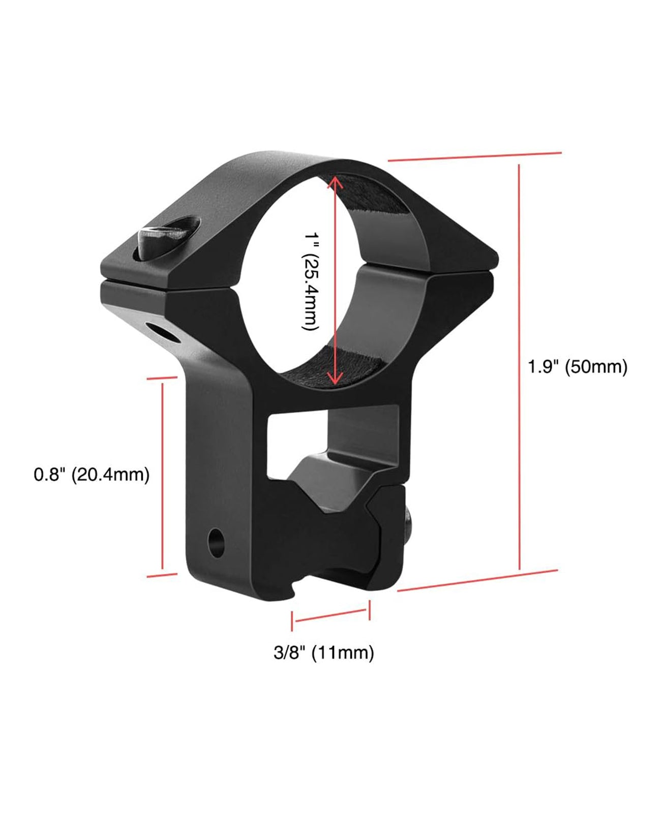 EZshoot 1 Inch Dovetail Scope Rings 2 PCS High Profile Scope Mount