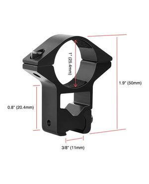 1 Inch Dovetail Scope Rings Size Details