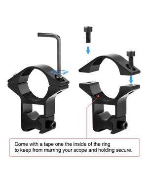 The hot selling scope rings for 11mm or 3/8 dovetail rails with protective tape
