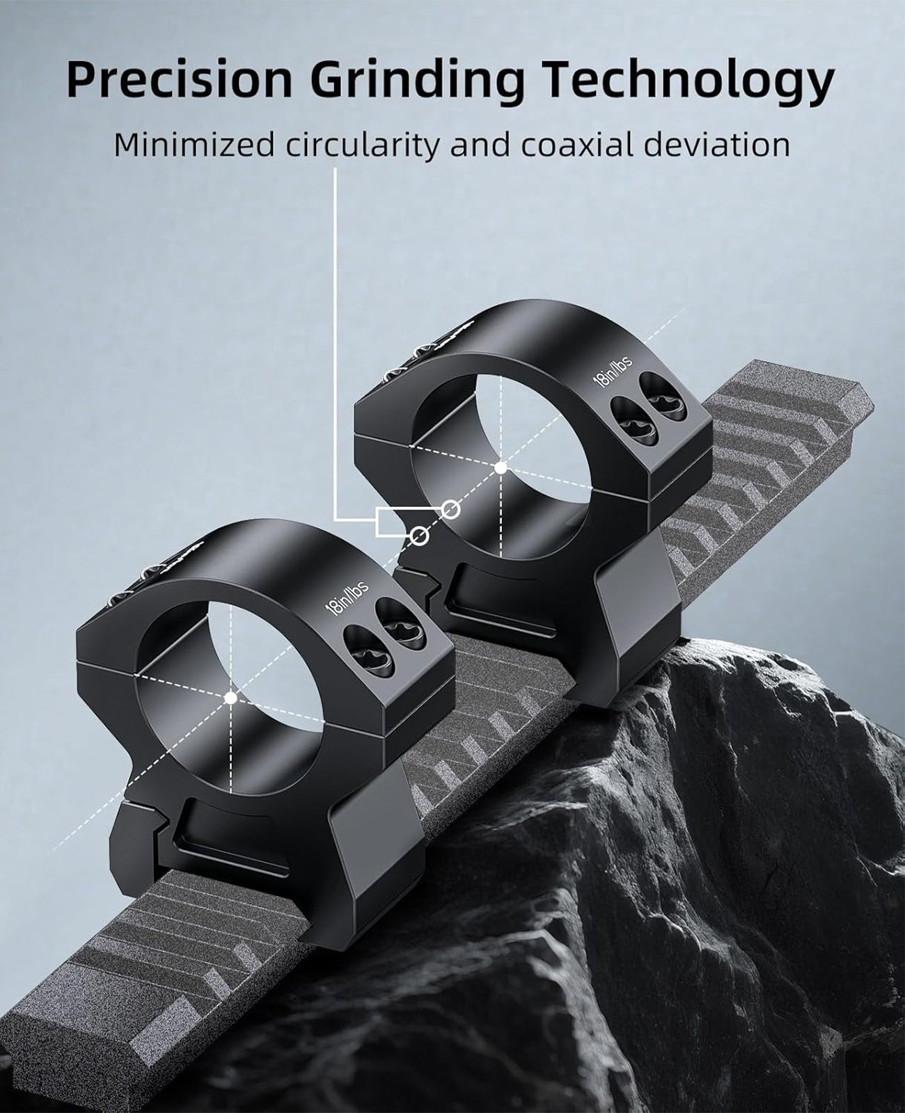 EZshoot 1 Inch Scope Rings, Compatible with Picatinny Rails and More, 2 Pieces