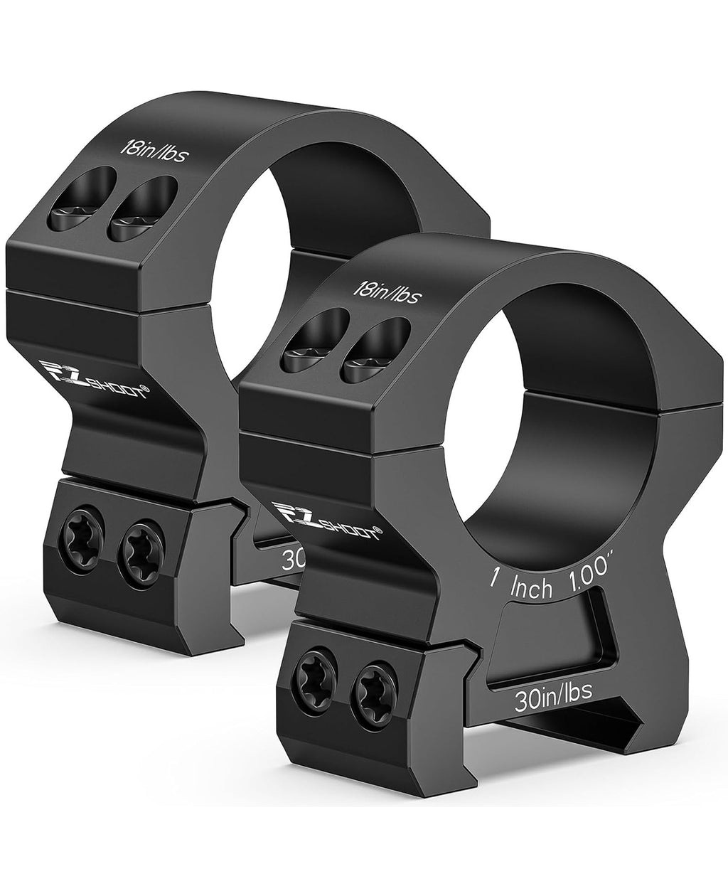 EZshoot 1 Inch Scope Rings, Compatible with Picatinny Rails and More, 2 Pieces