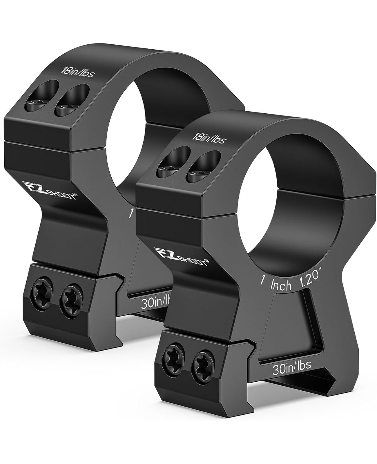 EZshoot 1 Inch Scope Rings, Compatible with Picatinny Rails and More, 2 Pieces