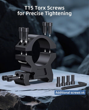 EZshoot 1 Inch Scope Rings, Compatible with Picatinny Rails and More, 2 Pieces