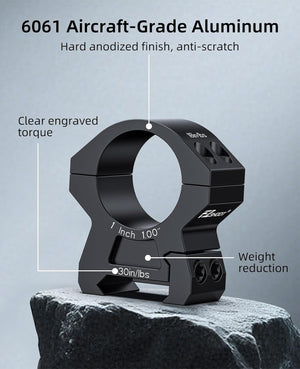 EZshoot 1 Inch Scope Rings, Compatible with Picatinny Rails and More, 2 Pieces