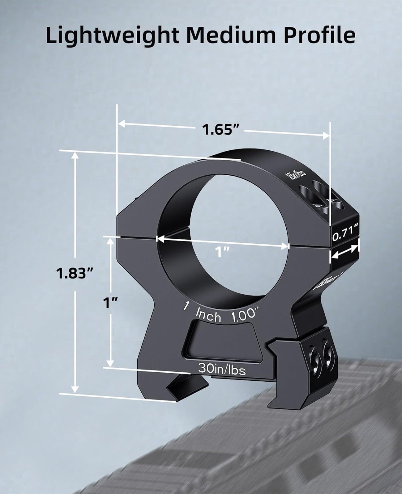 EZshoot 1 Inch Scope Rings, Compatible with Picatinny Rails and More, 2 Pieces