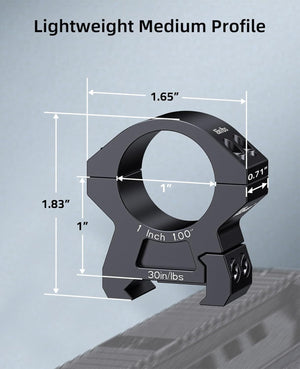 EZshoot 1 Inch Scope Rings, Compatible with Picatinny Rails and More, 2 Pieces