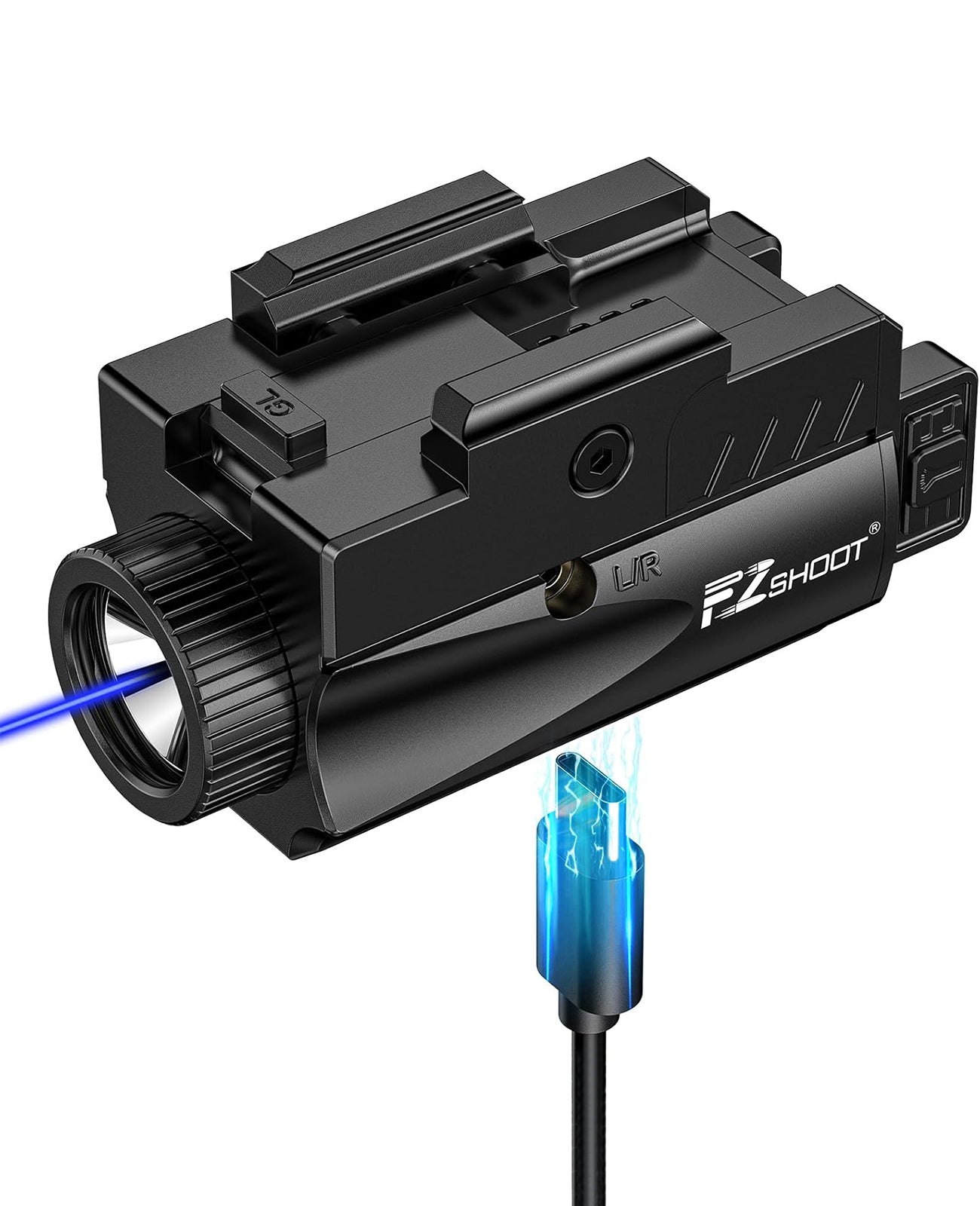 EZshoot 1000 Lumens Pistol Light Laser Combo, Rechargeable Gun Light with Slid Rail