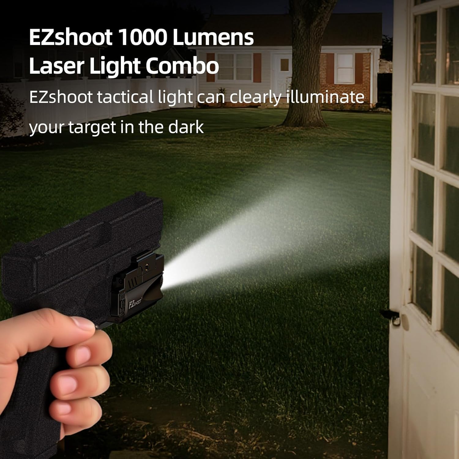 EZshoot 1000 Lumens Pistol Light Laser Combo, Rechargeable Gun Light with Slid Rail