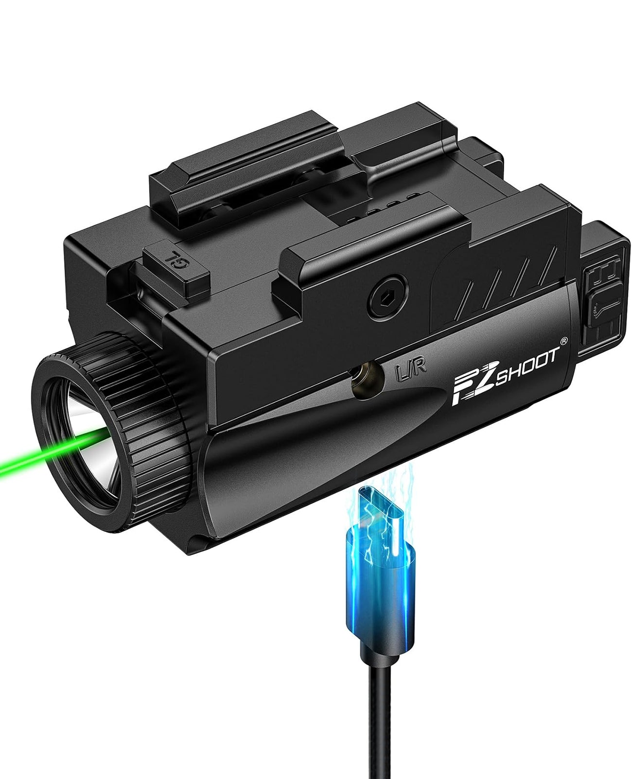 EZshoot 1000 Lumens Pistol Light Laser Combo, Rechargeable Gun Light with Slid Rail