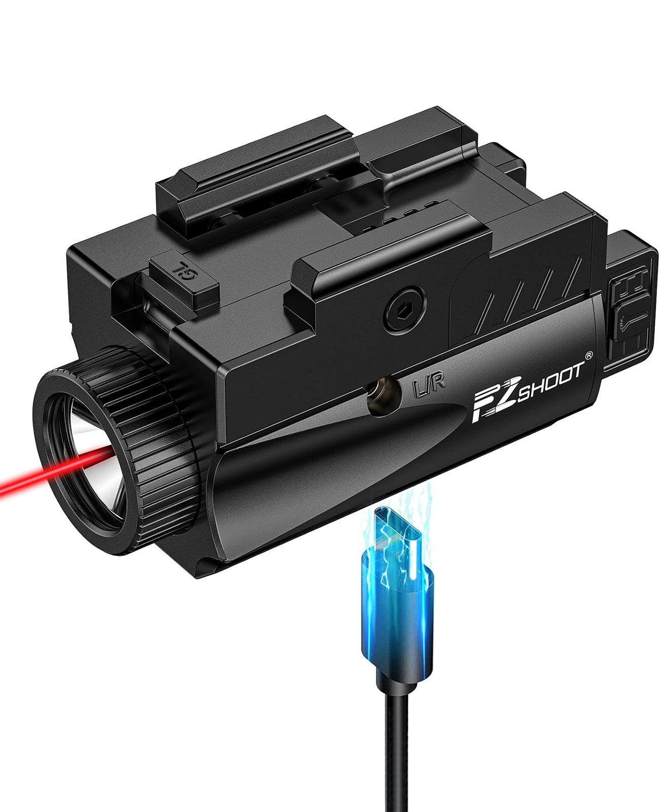 EZshoot 1000 Lumens Pistol Light Laser Combo, Rechargeable Gun Light with Slid Rail