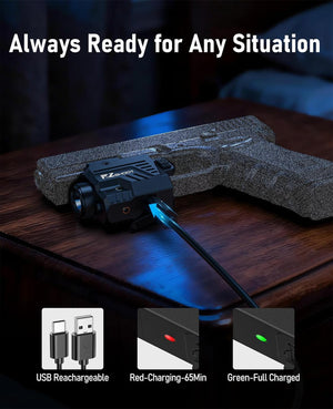 EZshoot 1000 Lumens Rechargeable Pistol Laser Light Combo with Slide Rail