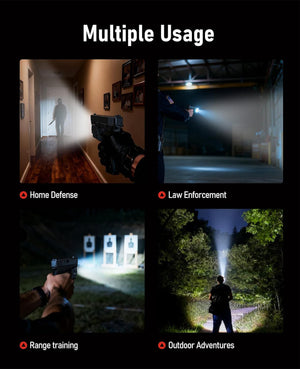 EZshoot 1000 Lumens Rechargeable Pistol Laser Light Combo with Slide Rail