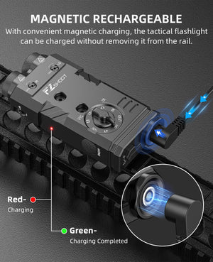 EZshoot Rechargeable Flashlight with IR Laser and Magnetic Charging for AR RIfles