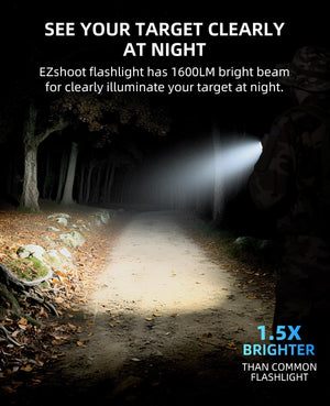 EZshoot Best Flashlight with 1600 Lumens Bright Beam and IR Laser for AR Rifles