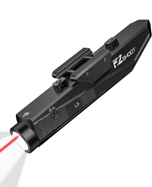 EZshoot 1600 Lumens Rifle Flashlight, Rechargeable Light Laser Combo