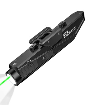 EZshoot 1600 Lumens Rifle Flashlight, Rechargeable Light Laser Combo