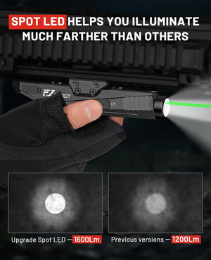 EZshoot 1600 Lumens Rifle Flashlight, Rechargeable Light Laser Combo