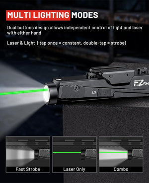 EZshoot 1600 Lumens Rifle Flashlight, Rechargeable Light Laser Combo