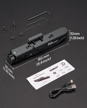 EZshoot 1600 Lumens Rifle Flashlight, Rechargeable Light Laser Combo