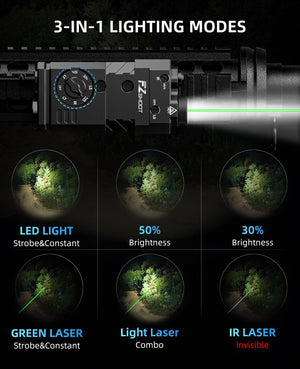 EZshoot Best Flashlight with Bright Laser Beam and 3-in-1 Lighting Modes
