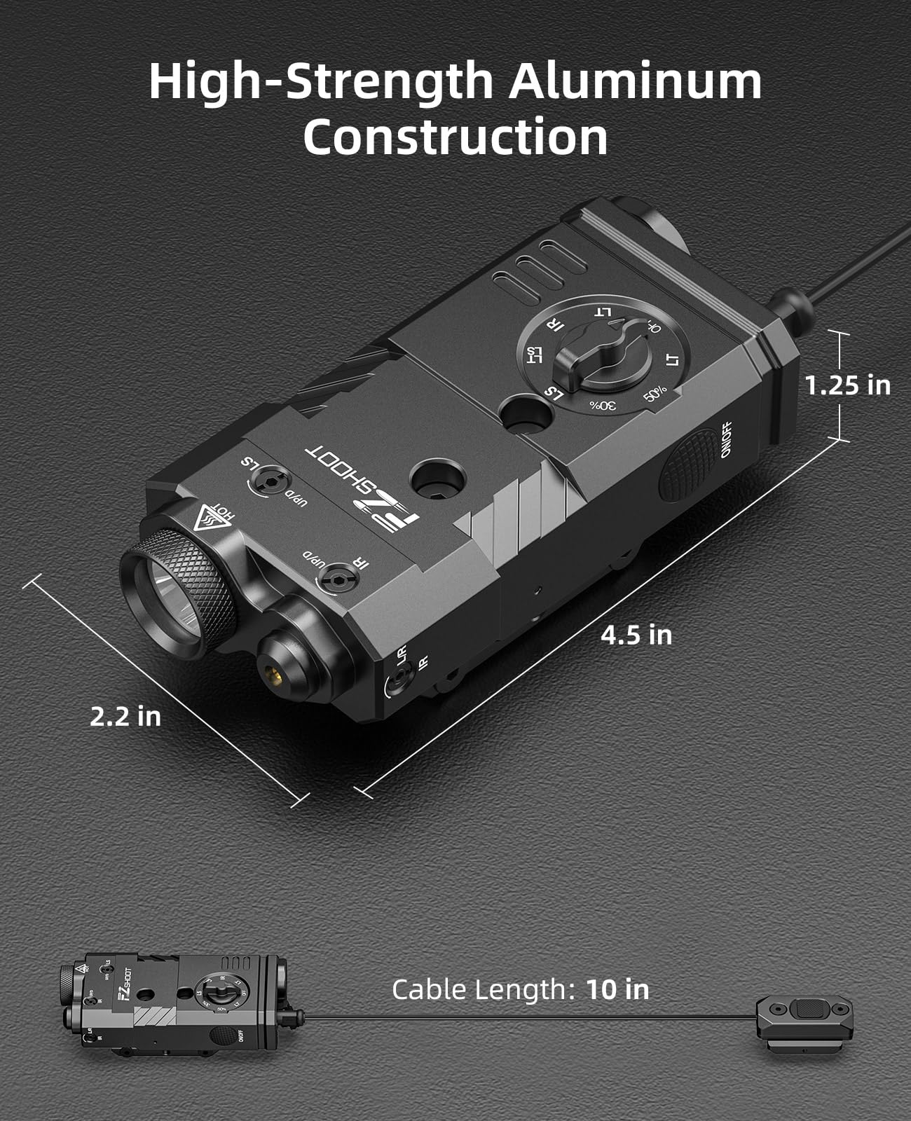 EZshoot Durable Tactical Flashlight with High-Strength Aluminum Construction