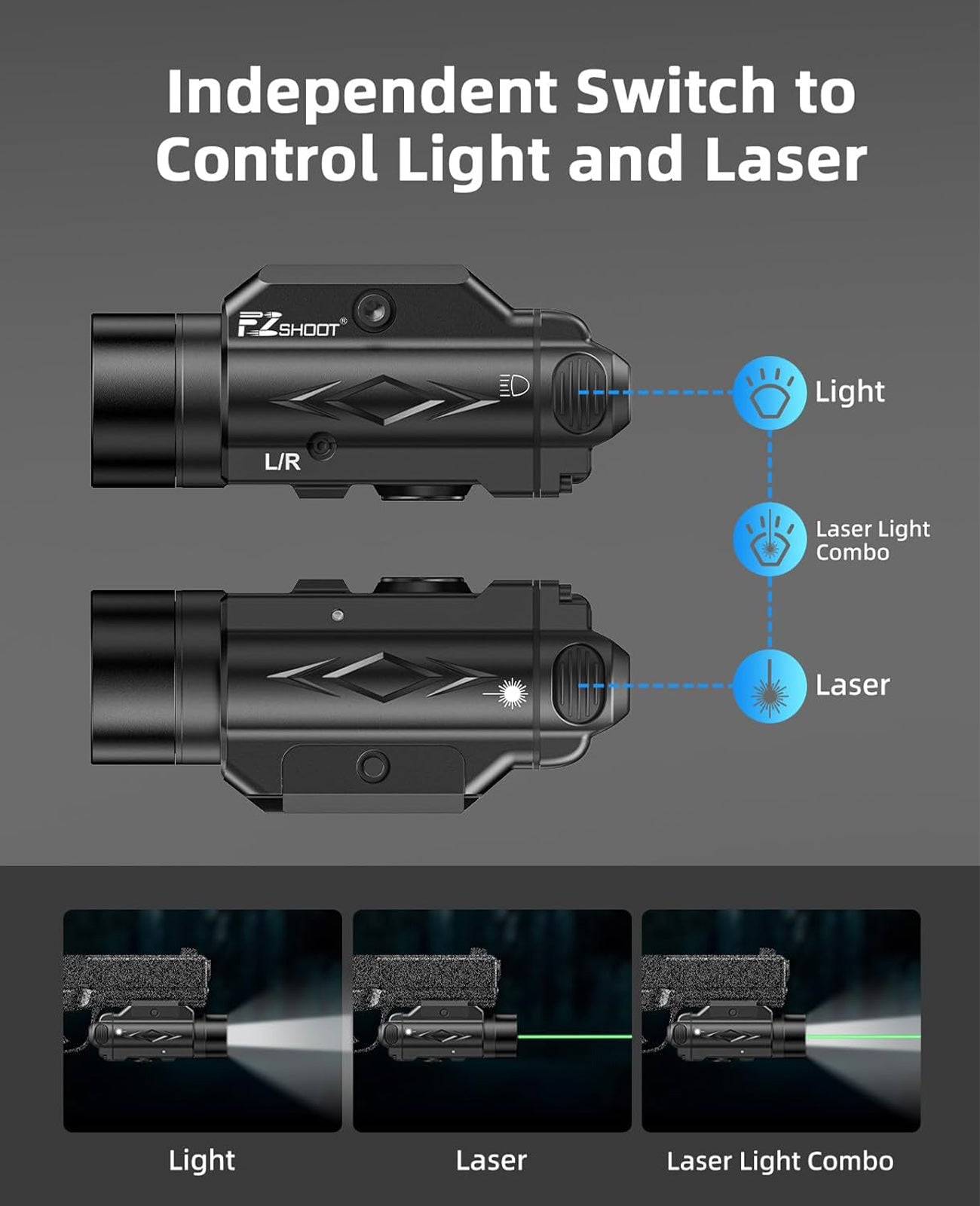 EZshoot 1800 Lumens Pistol Light, Powerful Gun Light for Home Defence and Hunting