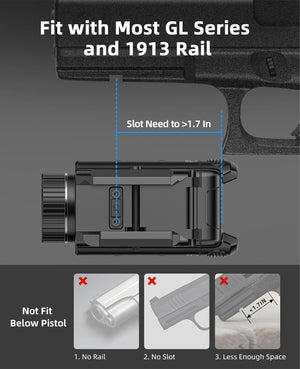 EZshoot 1800 Lumens Pistol Light, Powerful Gun Light for Home Defence and Hunting
