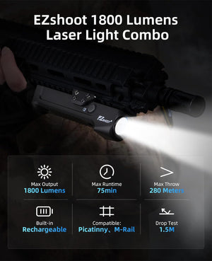 EZshoot 1800 Lumens Rifle Light Compatible with Picatinny and M-Rail