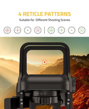 4 Reticles Reflex Sight for Best Red Dot Sight Scope with Picatinny Rail Mount