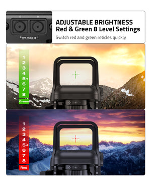 Best Red Green Dot Sight Scope with Battery and 8 Level Adjustable Brightness