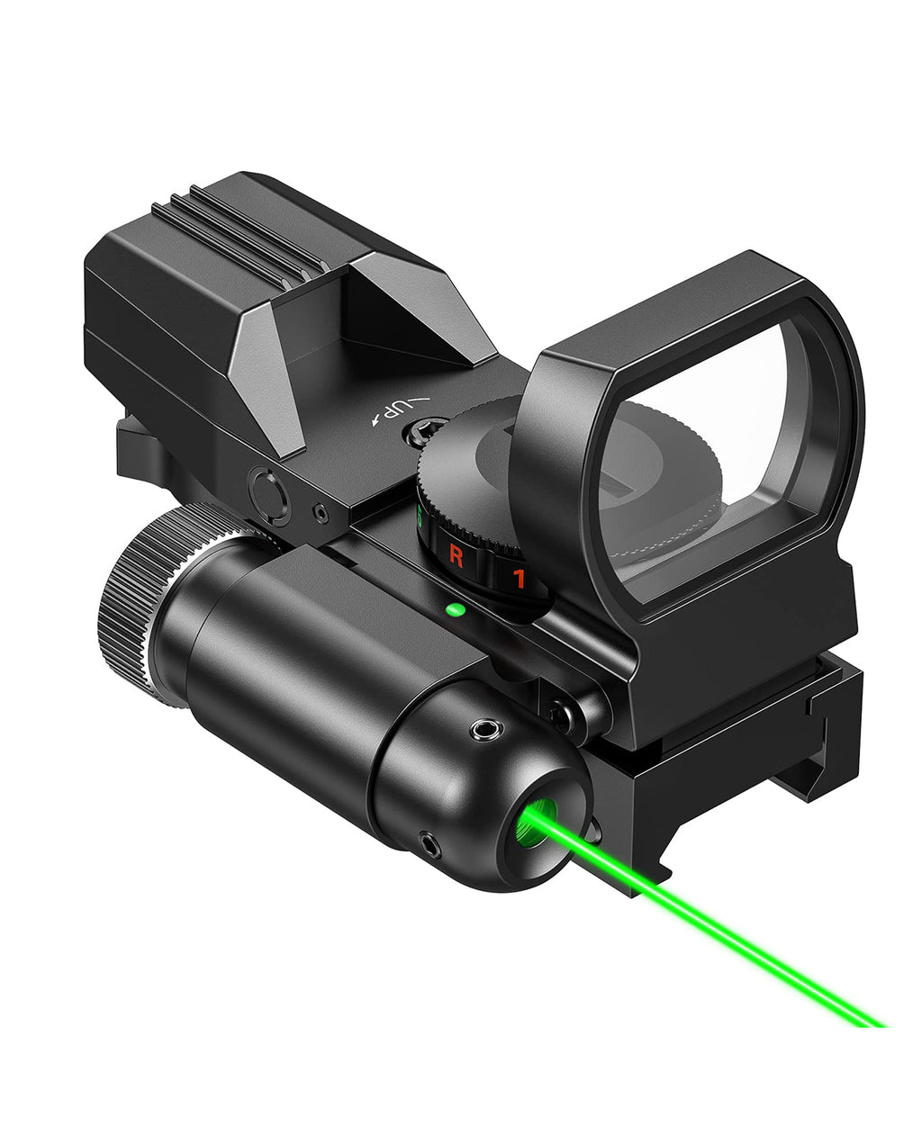 EZshoot 1x22x33 Red Dot Sight with Green Laser and Pressure Pad Switch