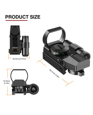 Product Size of EZshoot Red Dot Sight with Dual Illuminated Reticle