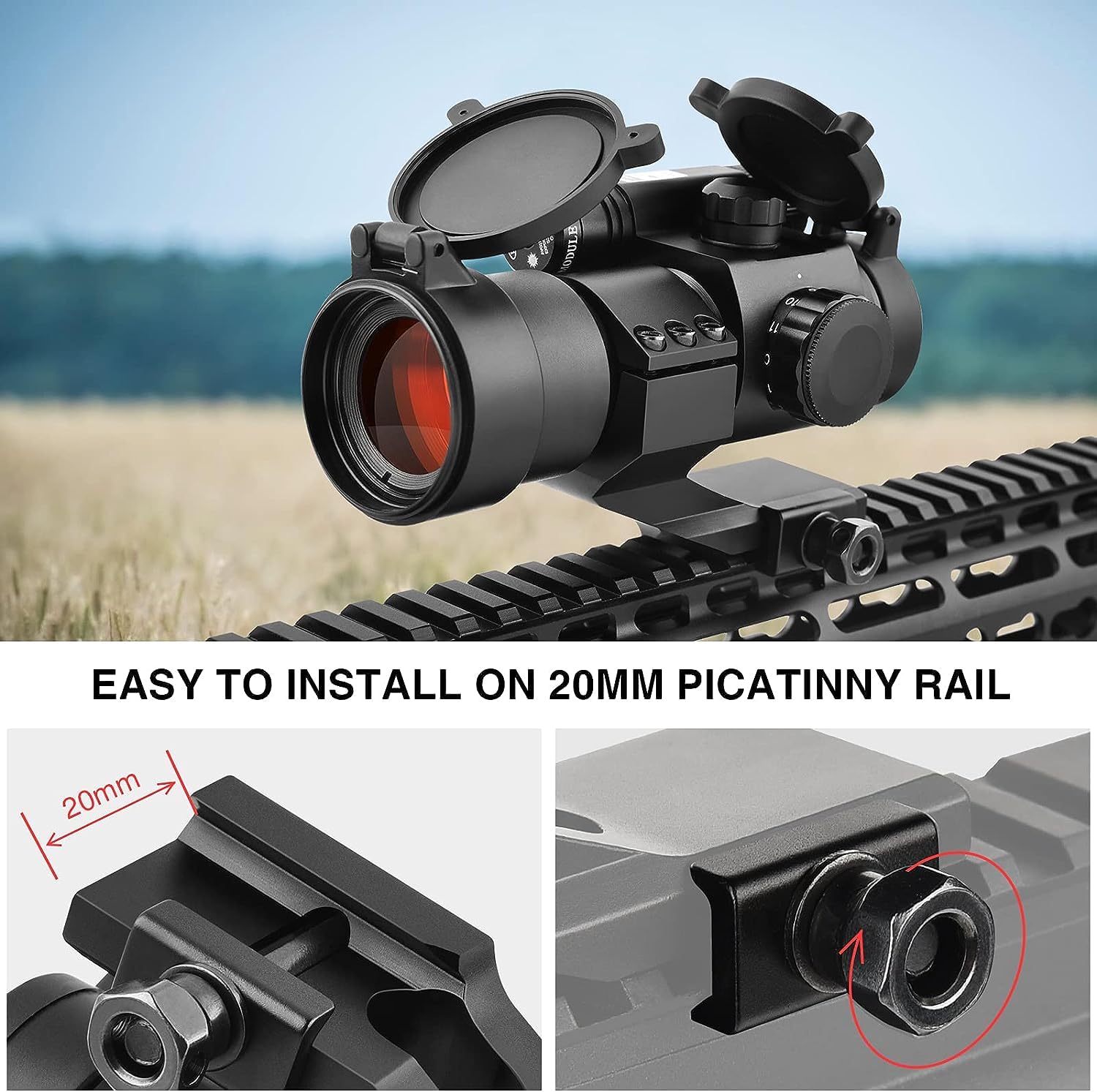 EZshoot Best Red Dot Sight Green Laser Combo is Easy to be Installed on 20mm Picatinny Rail