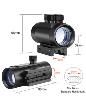 Product Size of Best Red Dot Sight Scope with Mount that Fit 20mm Standard Rail