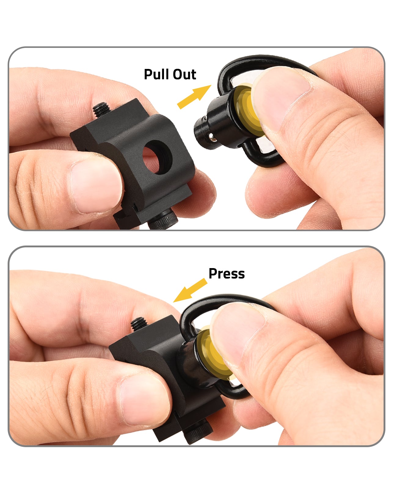 Quick Release Sling Swivels with Push Button