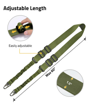 EZshoot 2 Point Rifle Sling Adjustable Length Gun Sling with Metal Hook