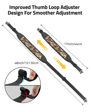 EZshoot Adjustable 2 Point Sling with Improved Thumb Loop Adjuster for Outdoors