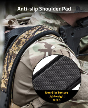 Anti-slip shoulder pad for lightweight 2 point rifle sling
