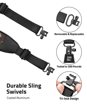 adjustable 2 point sling with Enduring removable sling swivels