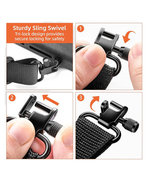 How to use the 2 point sling with sling swivel?