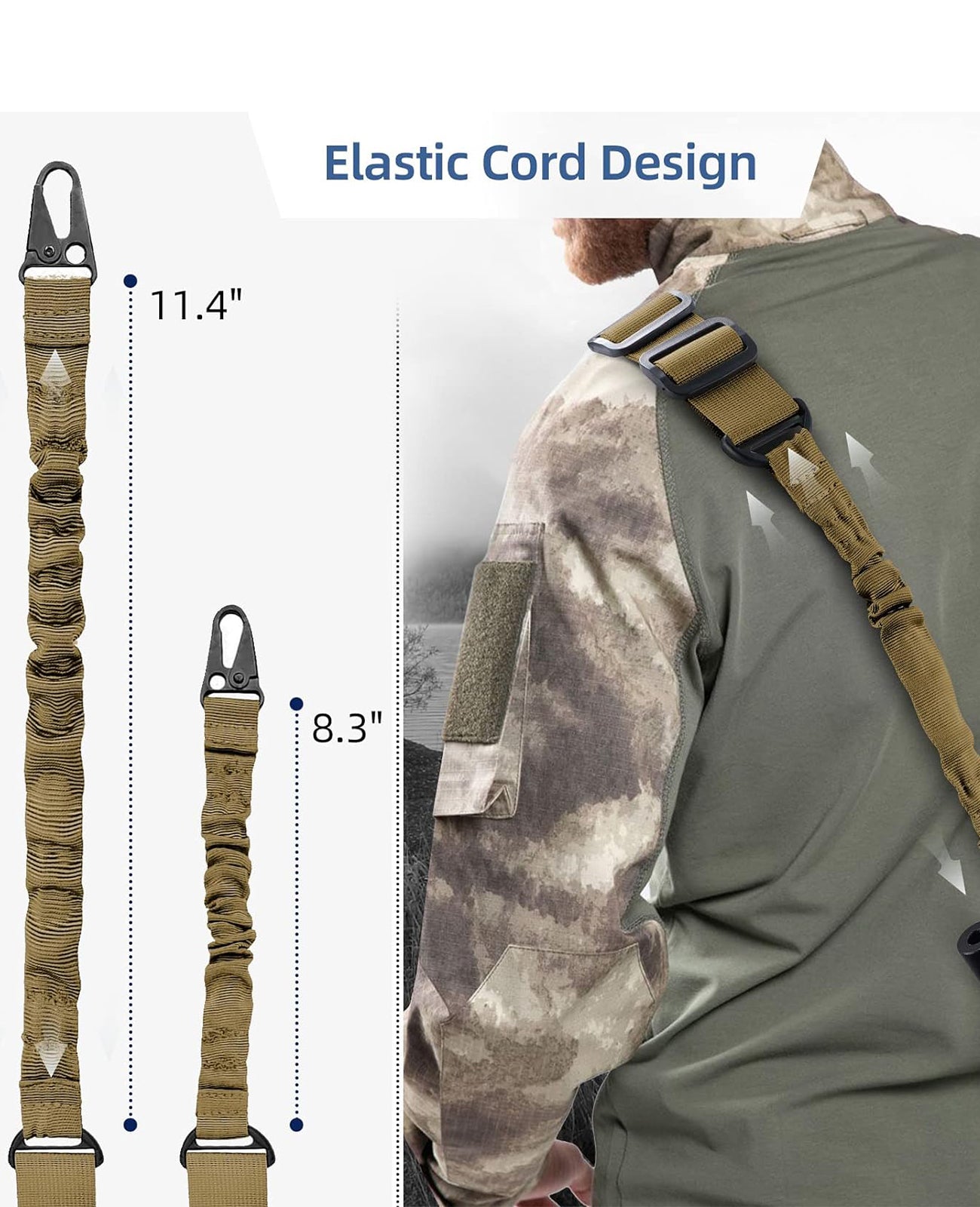 2 Point Gun Sling with Elastic Cord Design