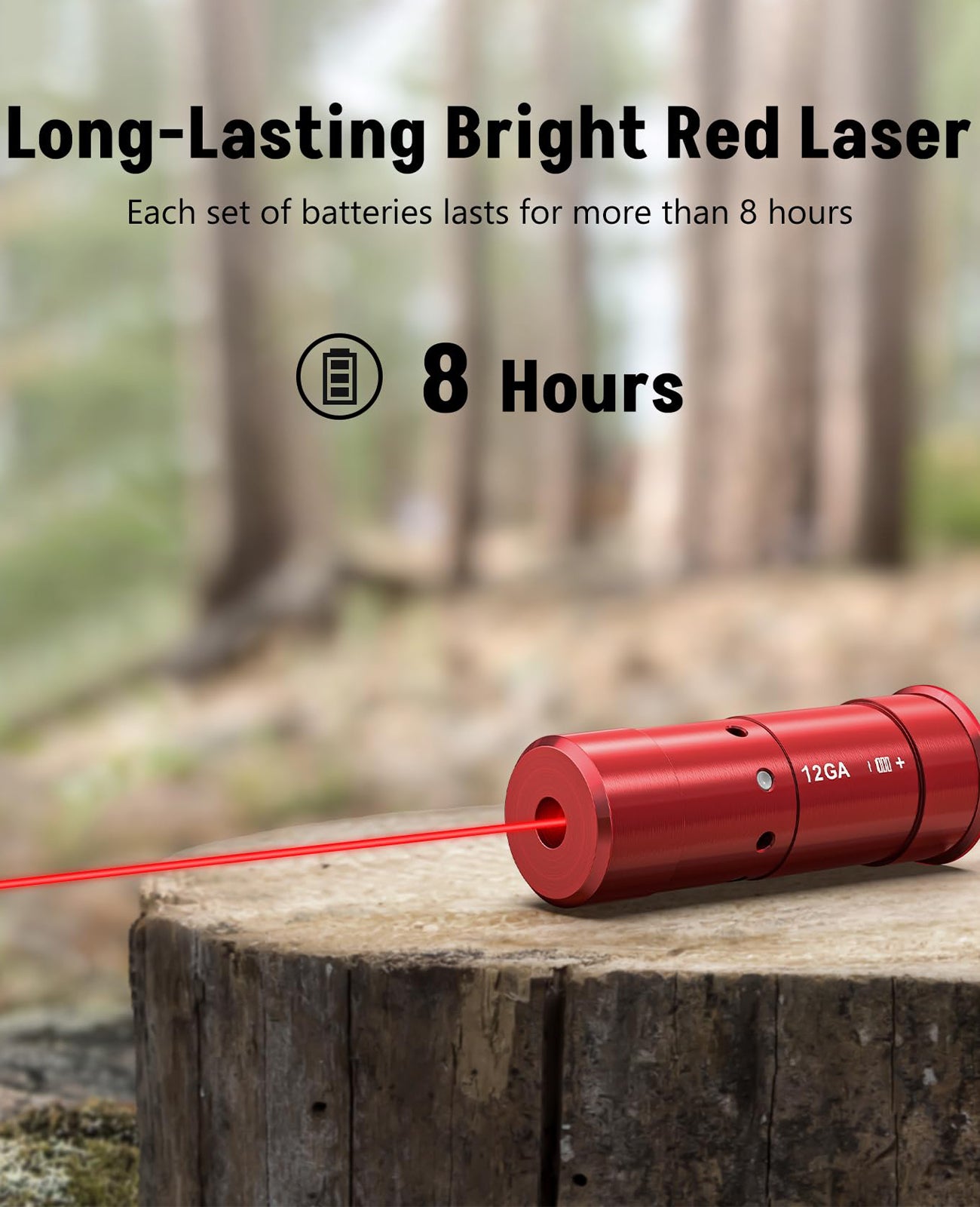 ezshoot red laser bore sight for 12GA with long-lasting bright red laser long battery life