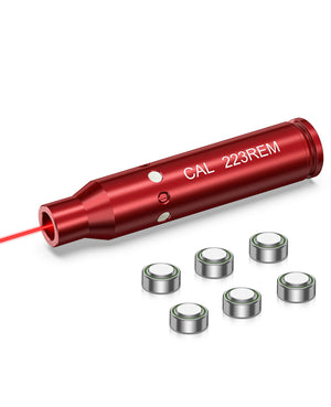 ezshoot red laser bore sight for .223 with 6 batteries bright red laser bore sighter