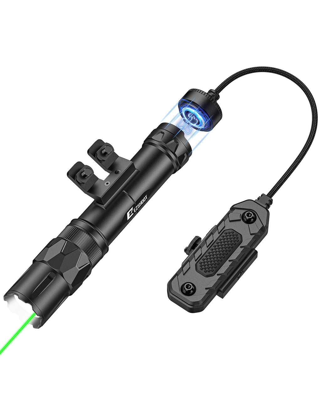 EZshoot Best Tactical Flashlight Laser Combo for AR-15 with Magnetic Remote Switch