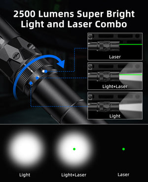 EZshoot 2500 Lumens Super Bright Light and Laser Combo for AR Rifles
